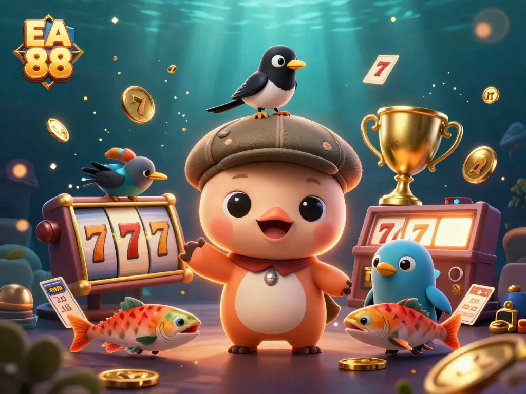 Experience the thrill of EA 88 with baby Nessie and friends amidst sparkling casino riches.
